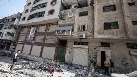 A destroyed building in Gaza City on November 02, 2023.