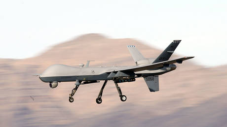 File photo: A US MQ-9 Reaper flies a training mission at the Creech Air Force Base in Nevada, November 17, 2015.