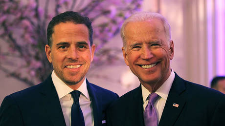 File photo: Hunter Biden (left) and then-VP Joe Biden, April 12, 2016.