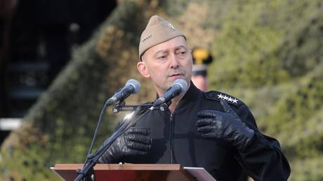 FILE PHOTO: Then Supreme Allied Commander Europe (SACEUR) Admiral James Stavridis in 2013.