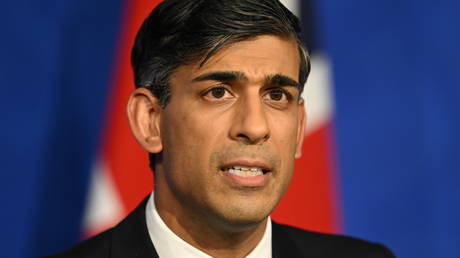 Britain's Prime Minister Rishi Sunak holds a press conference, following the Supreme Court’s Rwanda policy judgement, at Downing Street on November 15, 2023 in London, England.