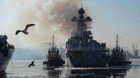 India and Russia hold joint naval drills