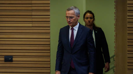 NATO Secretary General Jens Stoltenberg at the NATO Headquarters in Brussels, on November 29, 2023.