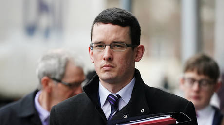 Enoch Burke arriving at the court of appeal, Dublin, where he is appealing against High Court orders, including an injunction against him attending at his former school on February 16, 2023