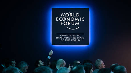 Participants are seen during a session of the World Economic Forum (WEF) annual meeting in Davos in 2023.