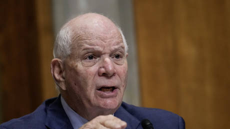 Committee chairman Sen. Ben Cardin (D-MD) speaks during a Senate Foreign Relations Committee confirmation hearing for Jack Lew, President Joe Biden's nominee to be the U.S. Ambassador to Israel, on Capitol Hill October 18, 2023 in Washington, DC
