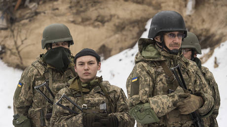 FILE PHOTO.  Members of the Siberian Battalion of the Armed Forces of Ukraine