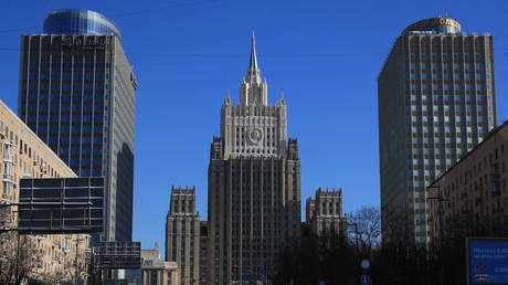 FILE PHOTO: The building of Russian Foreign Ministry on a sunny winter day, in Moscow, Russia.