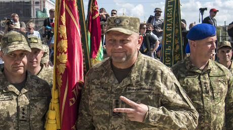Commander-in-chief of the Armed Forces of Ukraine Valery Zaluzhny during the celebration of the Independence Day of Ukraine in Kiev, August 24, 2023