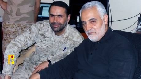 Hezbollah commander Wissam al-Tawil (left) is shown in an undated photo with top Iranian General Qassem Soleimani.