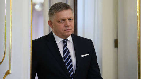 Robert Fico arrives for a swearing in ceremony at the Presidential Palace in Bratislava, Slovakia, October 25, 2023