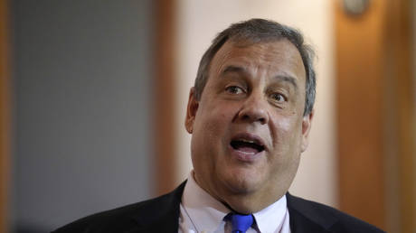 Republican presidential candidate and ex-New Jersey Governor Chris Christie speaks at a town hall event where he announced he is dropping out of the race, in in Windham, New Hampshire, January 10, 2024.