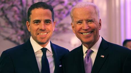FILE PHOTO: Hunter Biden (L) and Joe Biden in 2016 in Washington, DC.