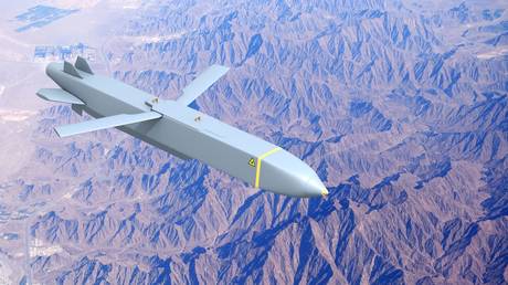 FILE PHOTO. Digital render of a Storm Shadow missile in flight