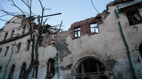 FILE PHOTO: Aftermath of a Russian strike in Kharkov, Ukraine, on January 17, 2024.