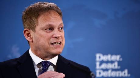 Grant Shapps delivers a speech at Lancaster House in London, Britain, January 15, 2024