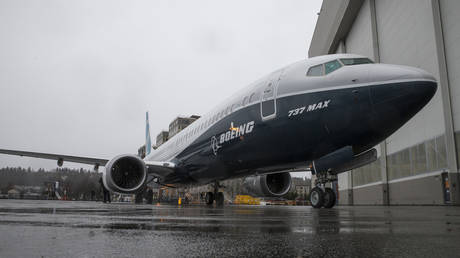 FILE PHOTO: The first Boeing 737 MAX 9 airliner is pictured at the company's factory on March 7, 2017 in Renton, Washington.