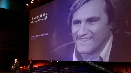 French actor Gerard Depardieu at an awards ceremony in El Gouna, Egypt, October 23, 2020.