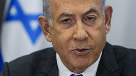 Benjamin Netanyahu chairs a cabinet meeting at the Kirya military base in Tel Aviv, Israel, December 24, 2023