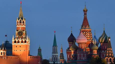 FILE PHOTO: A general view shows the St. Basil's Cathedral and the Kremlin's Spasskaya Tower in Moscow, Russia.