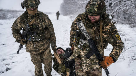 Ukrainian soldiers in training.