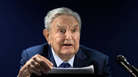 George Soros addresses the World Economic Forum (WEF) annual meeting in Davos, Switzerland, May 24, 2022
