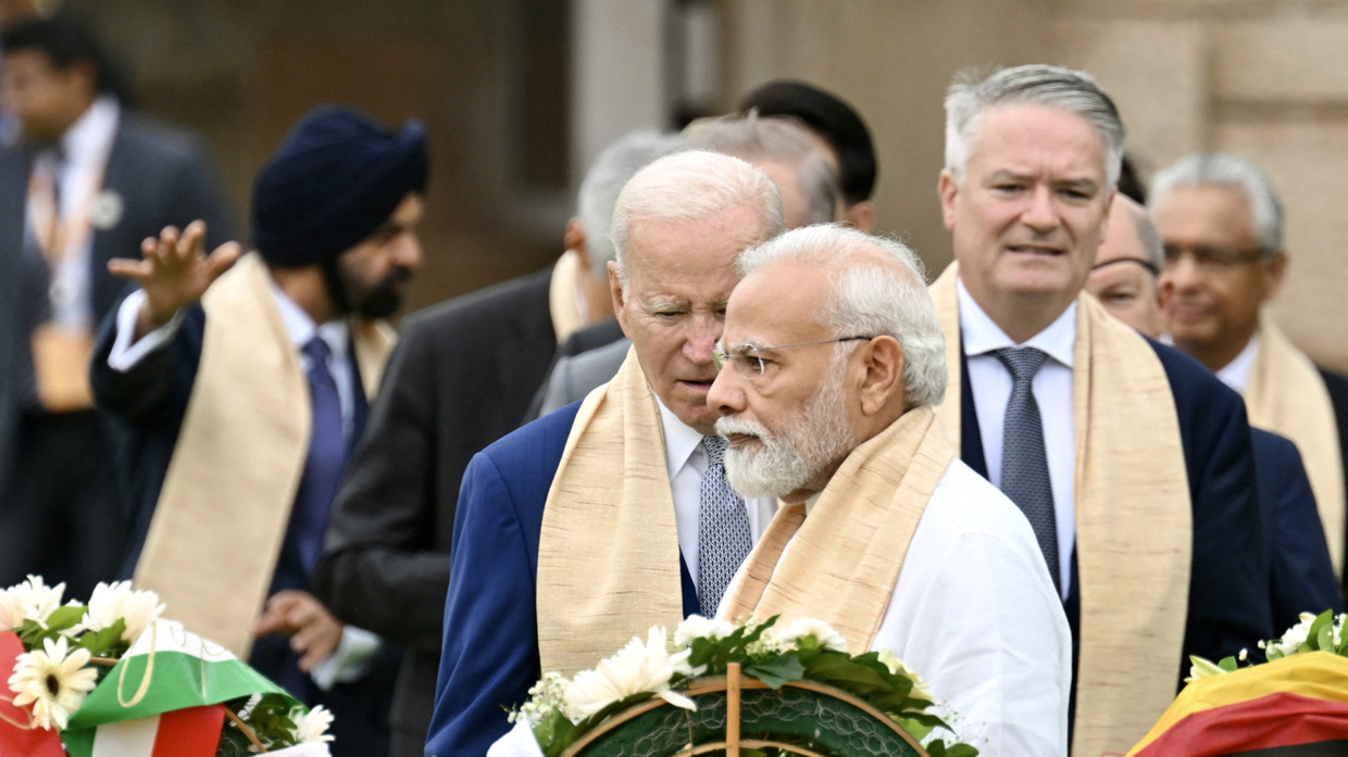 Narendra Modi and Joe Biden on the sidelines of the G20 summit in New Delhi on September 10, 2023.