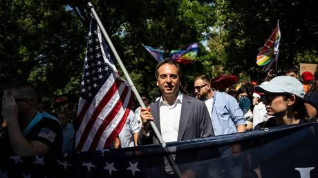 FILE PHOTO: US Ambassador to Hungary David Pressman attends an LGBT pride parade in Budapest.