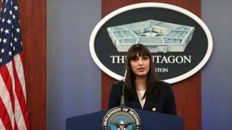 FILE PHOTO: Pentagon Deputy Spokesperson Sabrina Singh holds a press briefing.