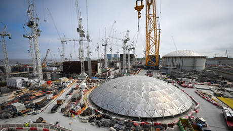 FILE PHOTO: A general view of construction work at Hinkley Point C on May 05, 2022 in Bridgwater, England.