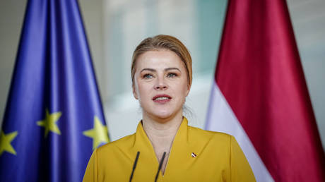 Latvian Prime Minister Evika Silina in Berlin, Germany, March 27, 2024