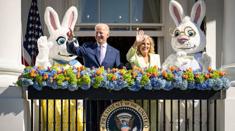 President Joe Biden and First Lady Jill Biden attend the annual Easter Egg Roll on April 10, 2023 in Washington, DC.