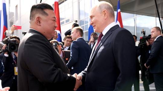 Russian and North Korean leaders meeting last September