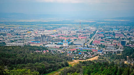 FILE PHOTO: A view of Yuzhno-Sakhakinsk.