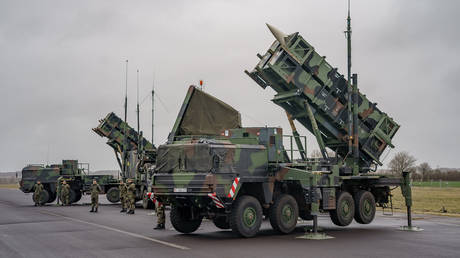 FILE PHOTO. "Patriot" anti-aircraft missile systems of the Bundeswehr at the Schwesing military airport, Germany.
