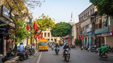 A street in the Vietnamese capital Hanoi.
