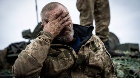 FILE PHOTO: A Ukrainian soldier.