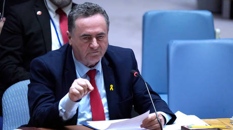 Israeli Foreign Minister Israel Katz speaks at a UN Security Council meeting last month in New York.