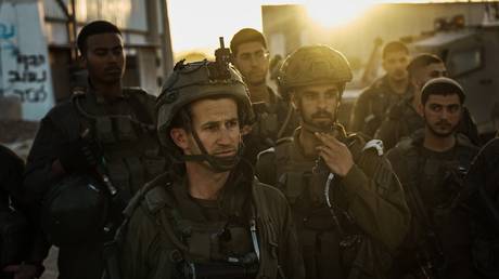  Israeli troops at the Gaza border.