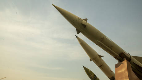 FILE PHOTO: Iranian missiles on exhibit at a park in Tehran, Iran.