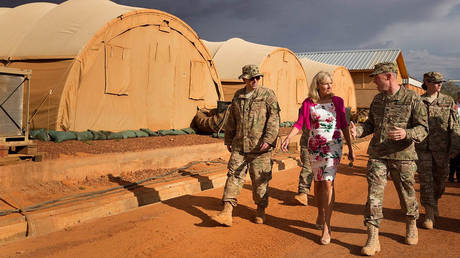 FILE PHOTO: First lady of the United States Jill Biden tours the US Exercise Relief Facility in Niger.
