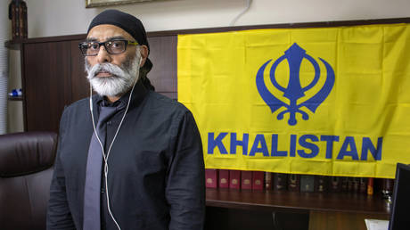 FILE PHOTO. Sikh separatist leader Gurpatwant Singh Pannun is pictured in his office on Wednesday, Nov. 29, 2023, in New York.