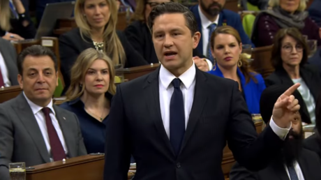 Conservative leader Pierre Poilievre in the Canadian House of Commons, Ottawa, April 30, 2024