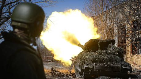 FILE PHOTO. A Russian T-72 tank near Avdeevka, Donetsk People's Republic, Russia.