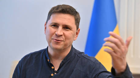 FILE PHOTO. Mikhail Podoliak, a top aide to Ukrainian President Vladimir Zelensky.