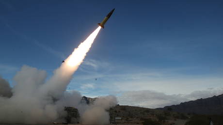 FILE PHOTO: US soldiers conduct live-fire testing of early versions of the Army Tactical Missile System.