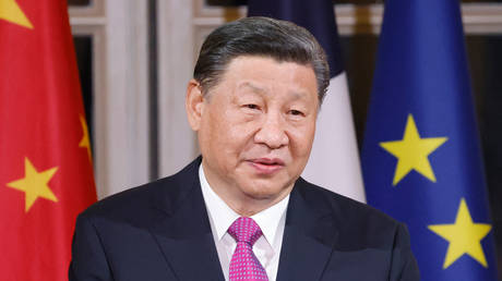 Chinese President Xi Jinping at the Elysee Palace in Paris, on May 6, 2024.