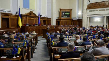 FILE PHOTO: The Ukrainian parliament in session.