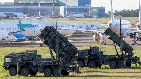 Patriot air defense systems of the German Bundeswehr armed forces are deployed at Vilnius Airport in Vilnius, Lithuania, July 7, 2023