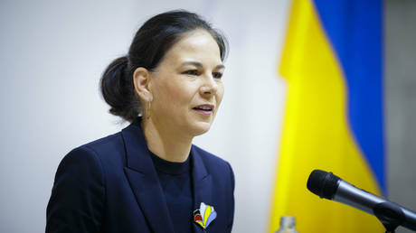 German Foreign Minister Annalena Baerbock visits Kiev, Ukraine, on May 21, 2024.